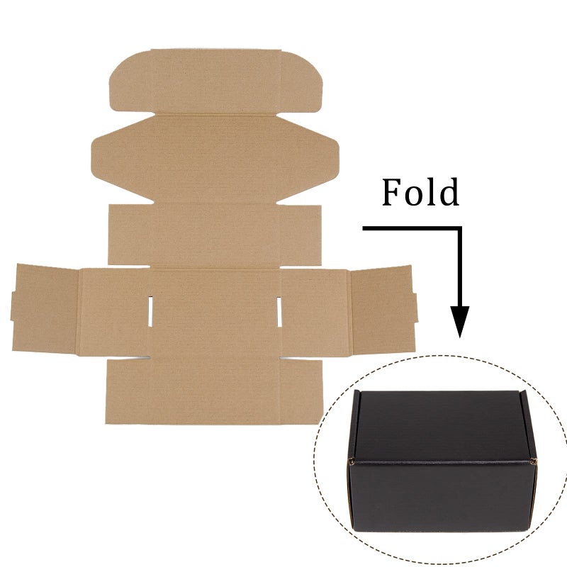 Sodissa 6x4x3 Inches Shipping Boxes Pack of 25  Packaging Corrugated Cardboard Mailer Boxes for Small Bussiness  Black - Image 3